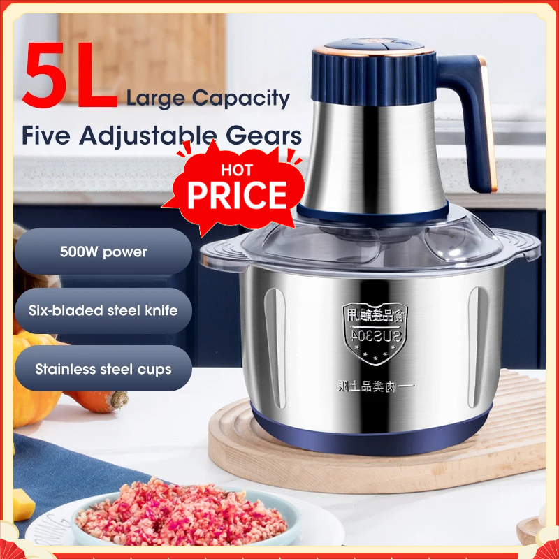 Baby Food Vegetables - 5L Elektrischer Fleischzerkleinerer aus 304 Edelstahl,