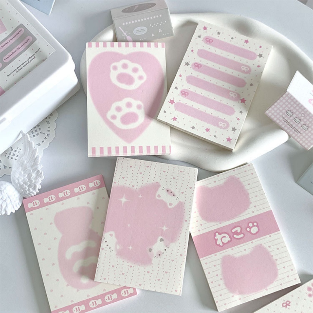 Baby Food List - Kawaii Rosa Katzen-Notizblock 50 Blatt Niedliche