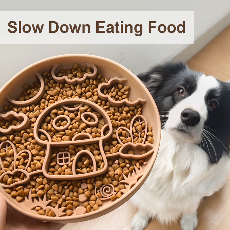 Silicone Suction Bowl - Neue Pilz Hund Slow Food Schüssel