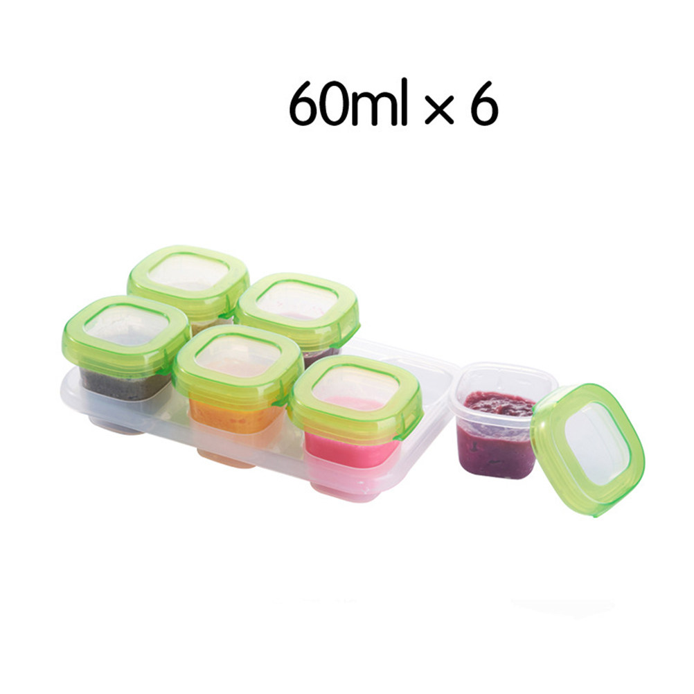 Baby Food Freezer Tray - 6-teiliges tragbares Frischhalte-Set für Lebensmittel, kleine