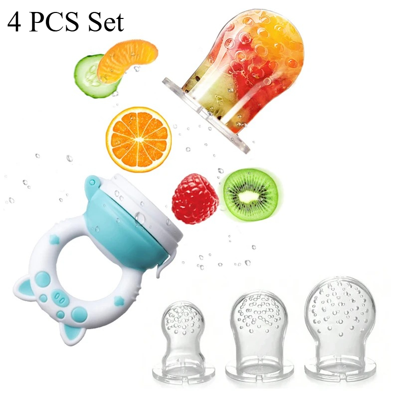 Baby Food Vegetables - 4-teiliges Set Silikon-Obst- und Gemüsefütterer für
