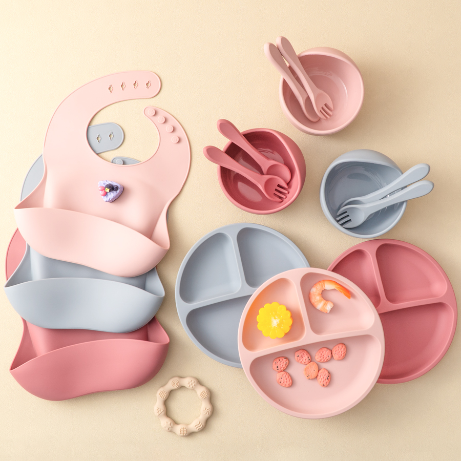 Silicone Suction Bowl - 5Pcs Baby Silikon Fütterung Set Runde