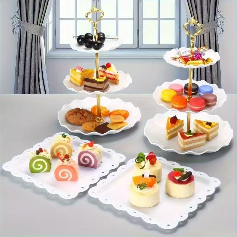 Baby Food List - 1/3/4/5-teiliges dekoratives Essenstabletts-Set – Kuchen-/Snack-/Obstteller für