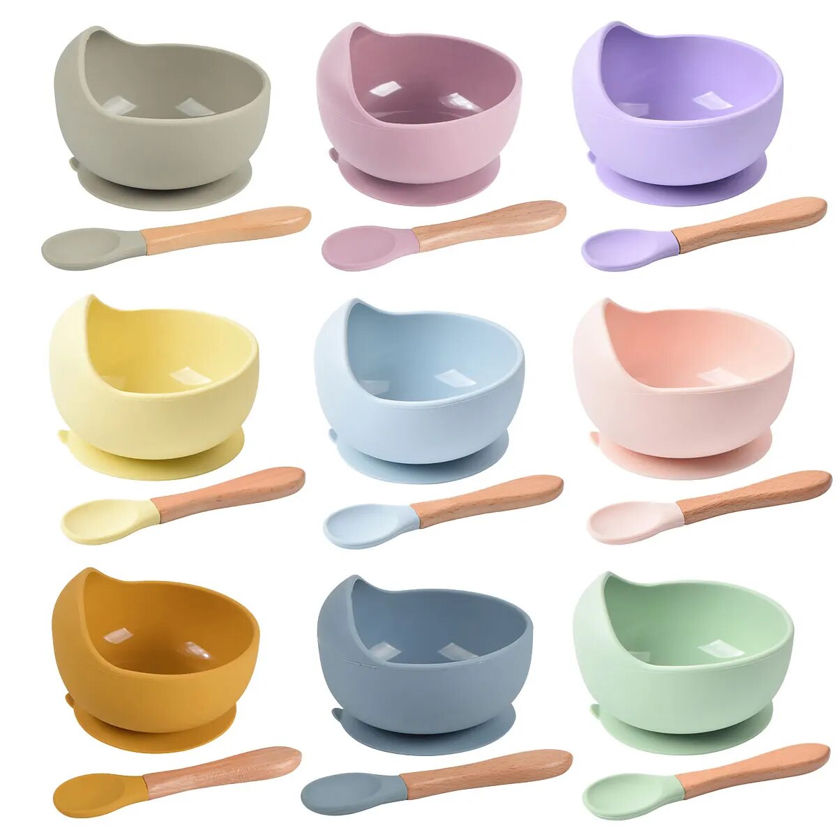 Silicone Suction Bowl - 2 Stück Silikon Baby Fütterung schüssel
