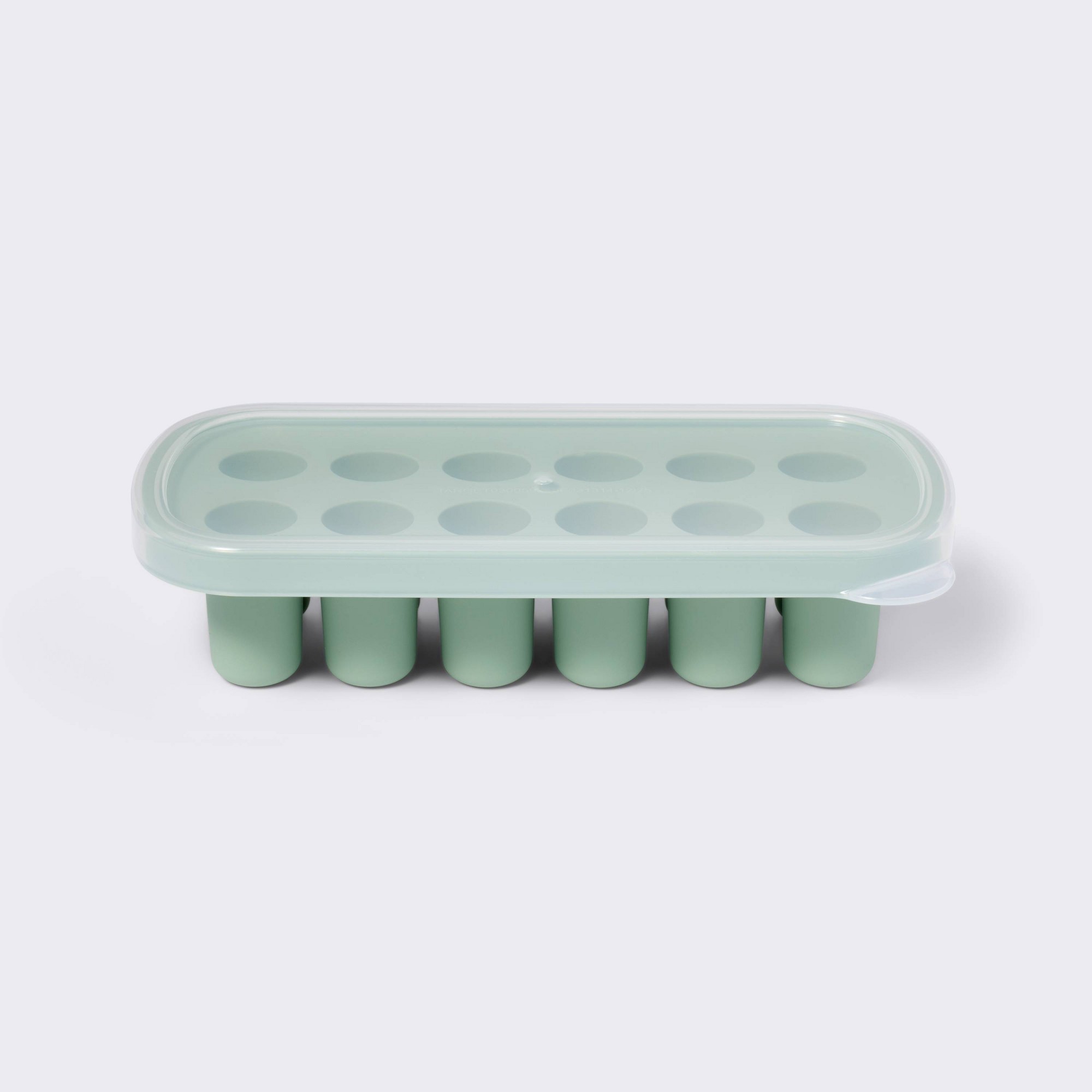 Baby Food Freezer Tray - Grüne Baby-Nahrungsmittel-Gefrierform, flexible Portionsaufbewahrungsform für Pürees,