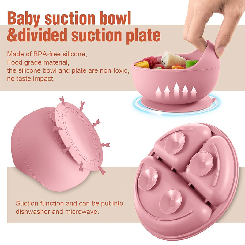 Kinder-Silikon-Geschirr-Set fü – Silicone Suction Bowl Bewertung und Preis