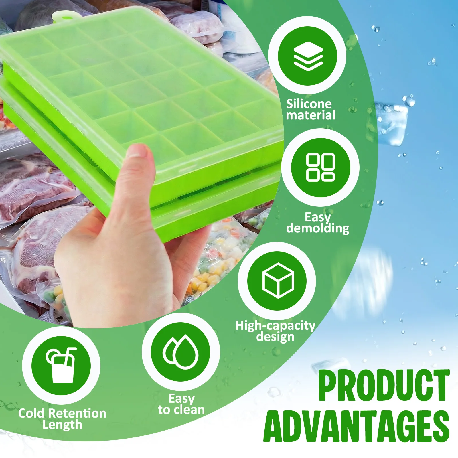 Silikon-Eiswürfelform, leicht  – Baby Food Freezer Tray Bewertung und Preis